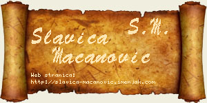 Slavica Macanović vizit kartica